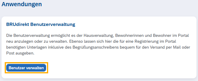 BRUdirekt Benutzerverwaltung